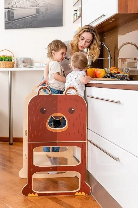 tour d'apprentissage a partir de quel age Tour d'apprentissage Montessori avec un design d'ours version tour