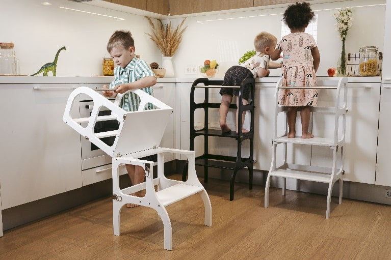 KYWAI® Tour d Observation Enfant- Tour d'Observation Montessori- Tour  Montessori Pliable- Transformable en Bois, Convertible en Bureau et  Tabouret. (Blanc) : : Cuisine et Maison