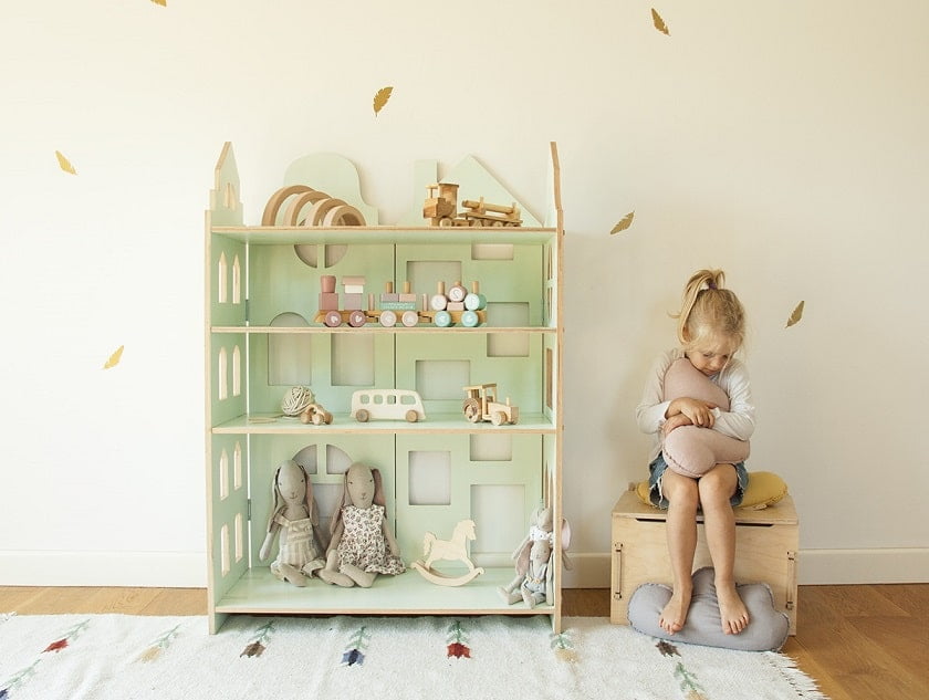 Bibliothèque pour enfants d'inspiration Montessori en bois de